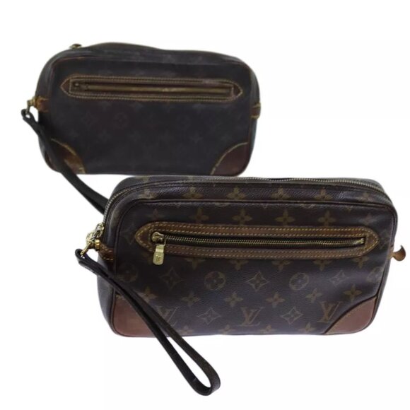 LOUIS VUITTON Monogram Clutch Bag 2Set LV Auth - Picture 1 of 7